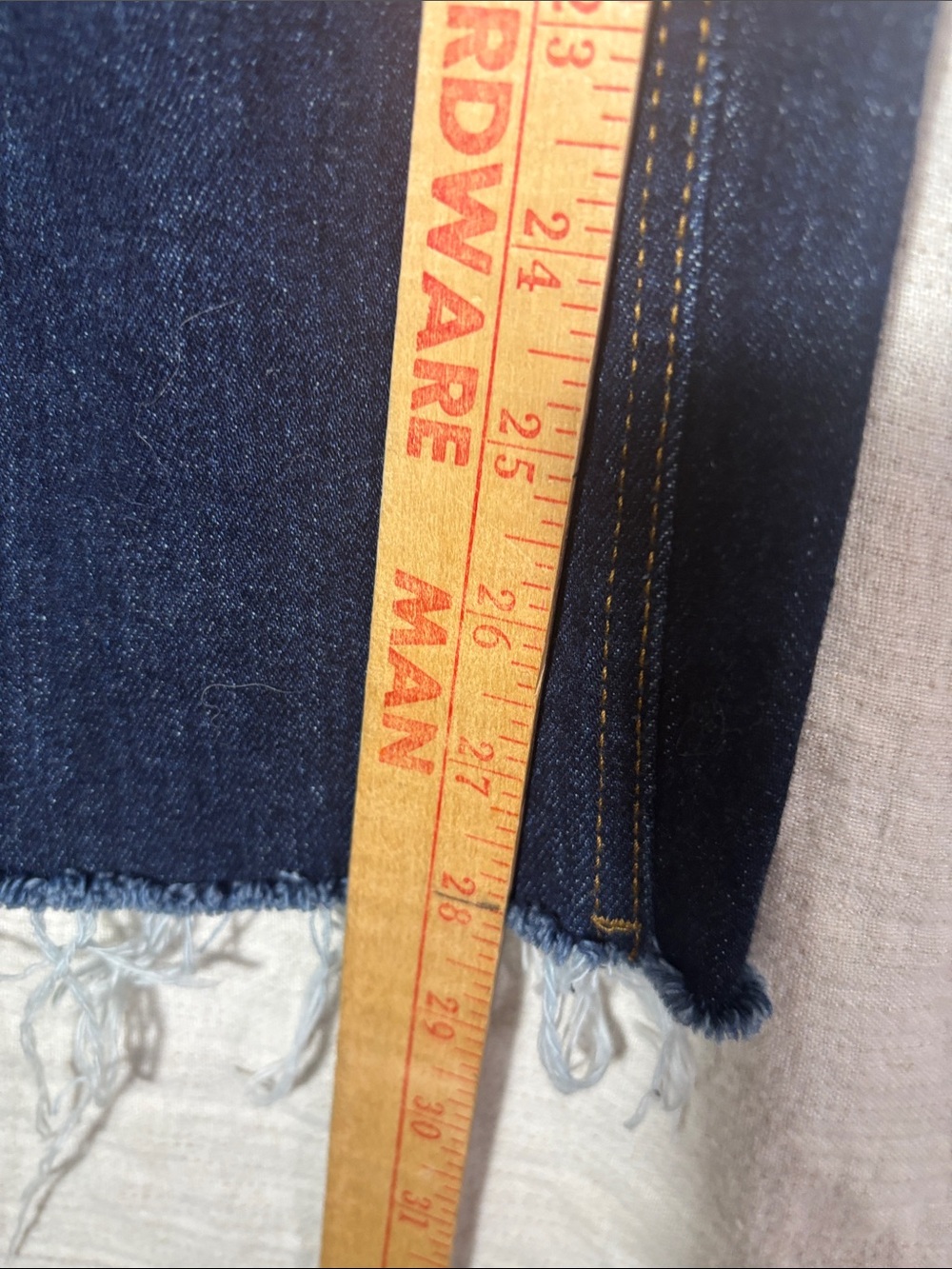 OAT New York High Rise Wide Leg Crop Jeans Patch Pocket Raw Hem Dark Wash 8/29 - Picture 7 of 10